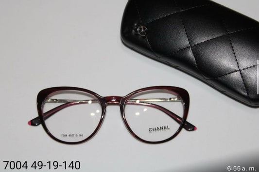 Lentes Chanel 7004 - Réplica Nueva (Color Vino, Montura Estrecha)